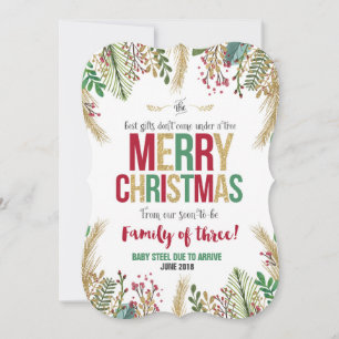 Tarjeta de Navidades de Invitación de embarazo de