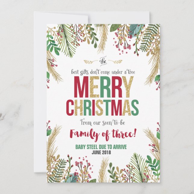 Tarjeta de Navidades de Invitación de embarazo de  (Anverso)