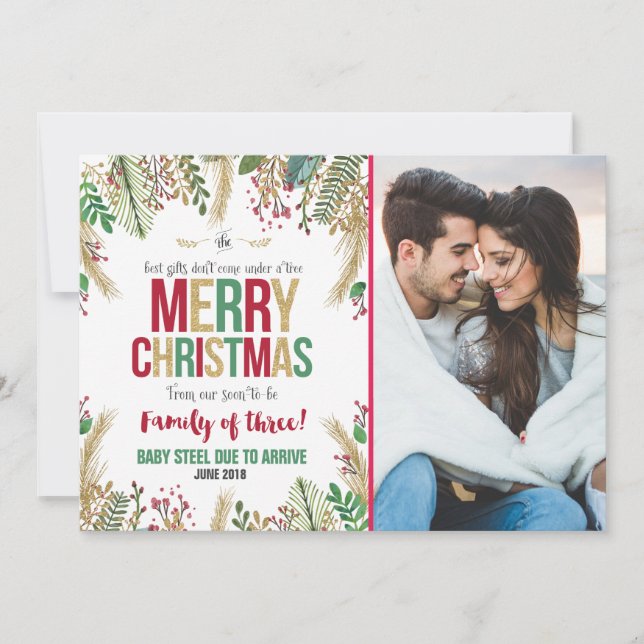 Tarjeta de Navidades de Invitación de embarazo de  (Anverso)