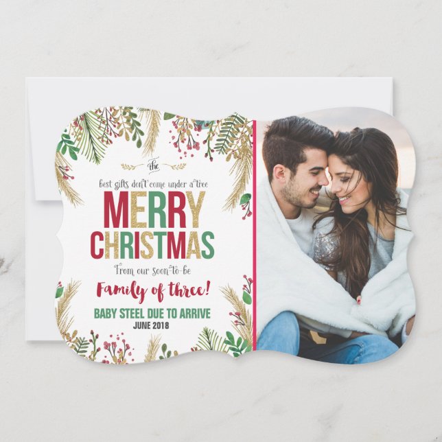 Tarjeta de Navidades de Invitación de embarazo de  (Anverso)