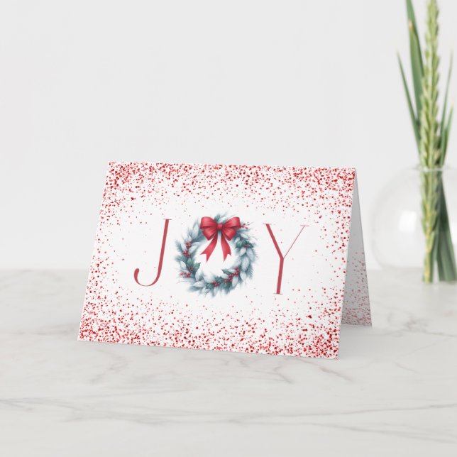 Tarjeta de Navidades de Joy Wreath (Anverso)
