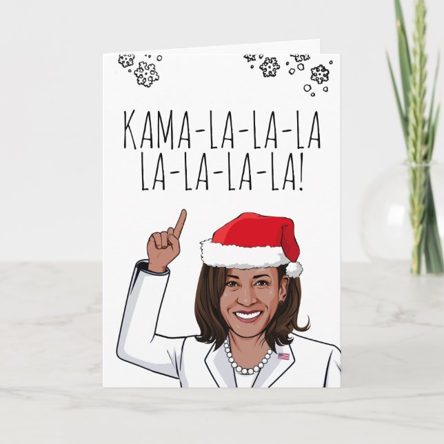 Tarjeta de Navidades de Kamala: Kamala-la-la (Anverso)