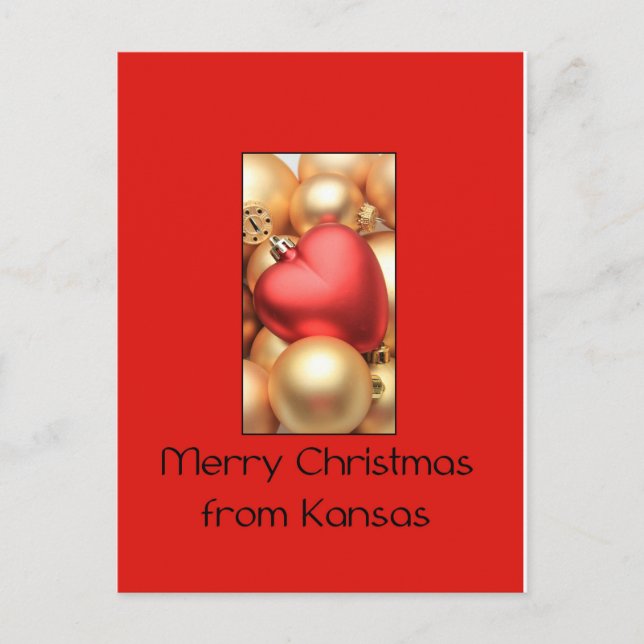 Tarjeta de Navidades de Kansas, específica del est (Anverso)