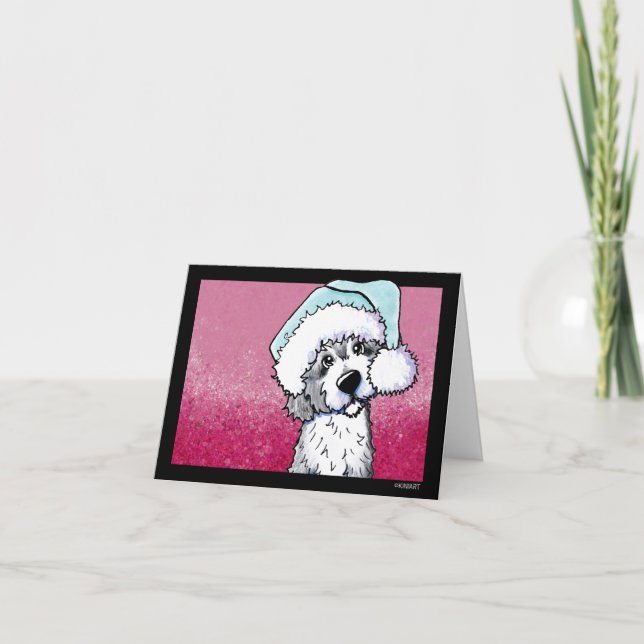 Tarjeta de Navidades de KiniArt Goldendoodle (Anverso)