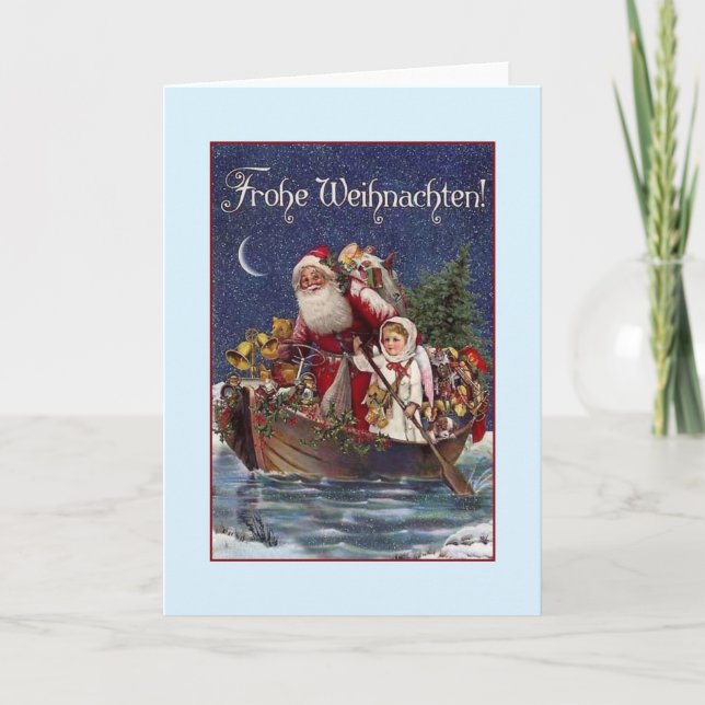 Tarjeta de Navidades de la Alemania victoriana Fro (Anverso)