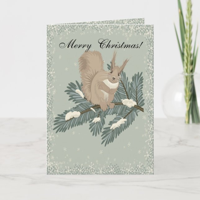 Tarjeta de Navidades de la ardilla del país (Anverso)