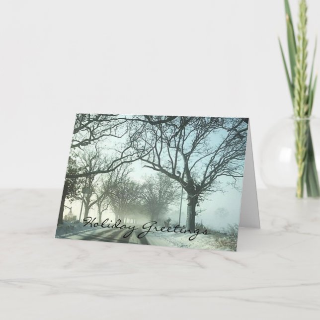 Tarjeta de Navidades de la carretera de invierno d (Anverso)