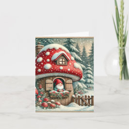 Tarjeta de Navidades de la Casa de Mushroom con Gn