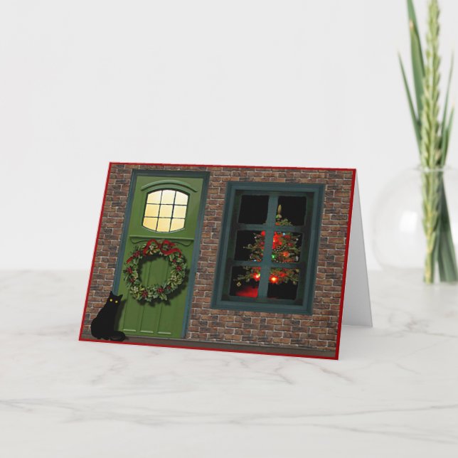 Tarjeta de Navidades de la casa festiva (Anverso)