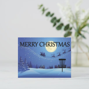 Tarjeta de Navidades de la cesta de golf de disco
