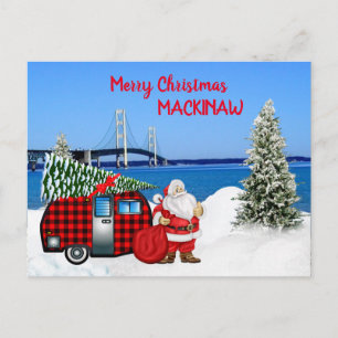 Tarjeta de Navidades de la ciudad de Mackinaw con 