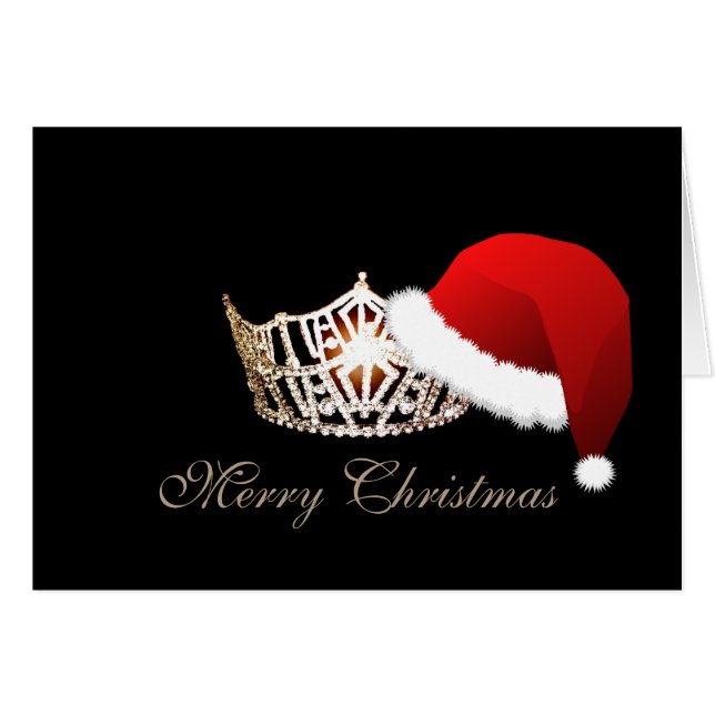 Tarjeta de Navidades de la Corona de Sombrero al e (Anverso (Horizontal))