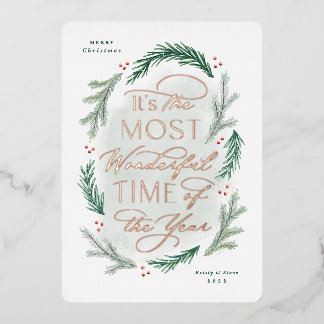 Tarjeta de Navidades de la época más maravillosa d