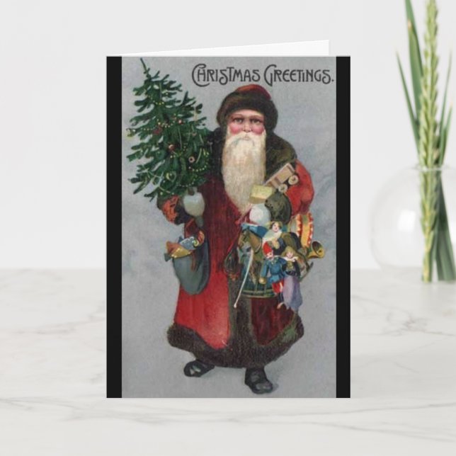 Tarjeta de Navidades de la era de Santa Claus en V (Anverso)
