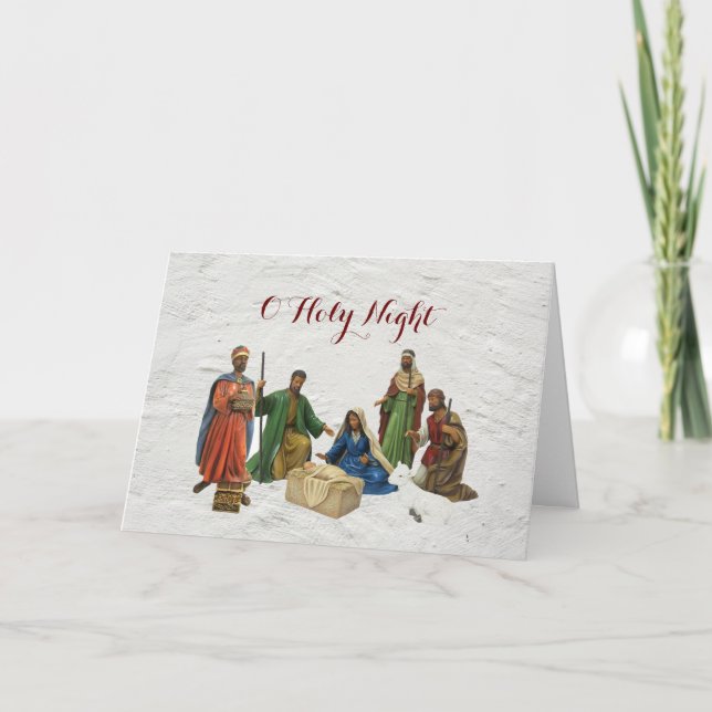 Tarjeta de Navidades de la escena de la natividad  (Anverso)