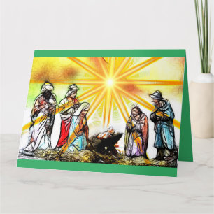 Tarjeta de Navidades de la escena de la natividad