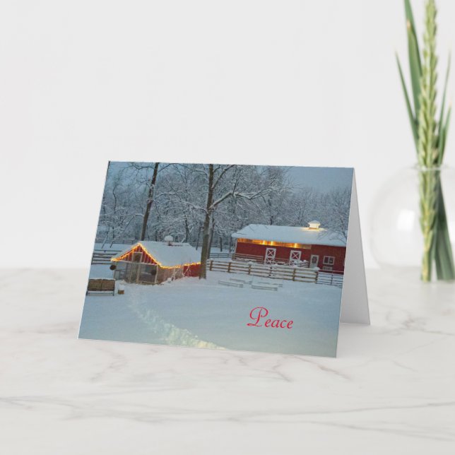 Tarjeta de Navidades de la escena invernal Peace F (Anverso)