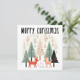 Tarjeta de Navidades de la familia Cute Winter Woo
