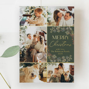 Tarjeta de Navidades de la familia de fotos Modern