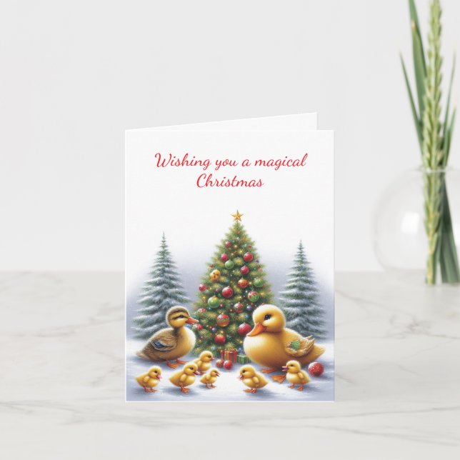 Tarjeta de Navidades de la familia Duck (Anverso)