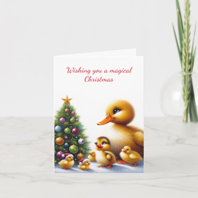 Tarjeta de Navidades de la familia Duck (Anverso)
