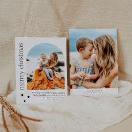 Tarjeta de Navidades de la familia moderna de foto