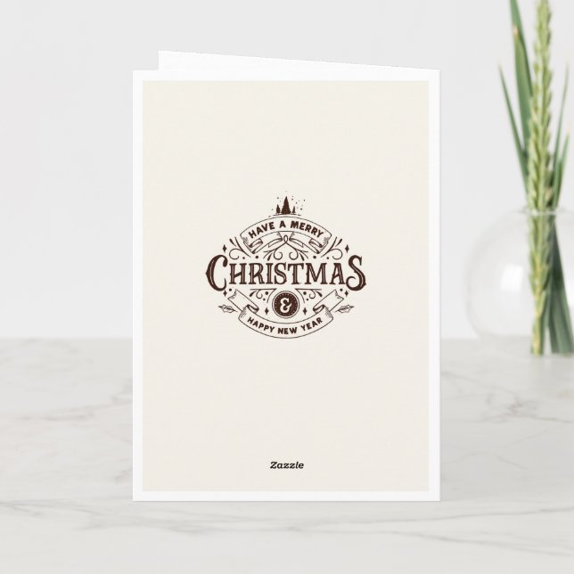 Tarjeta de Navidades de la familia Paige con perro (Reverso)