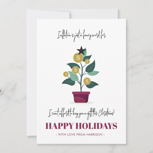 Tarjeta de Navidades de la inflación satírica dive (Anverso)