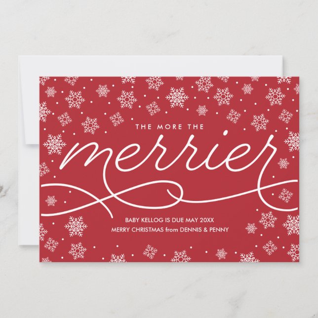 Tarjeta de Navidades de la Invitación de Embarazo  (Anverso)