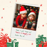 Tarjeta De Navidades De La Lista De Niños Incursiv<br><div class="desc">¡En la lista traviesa! Bueno, sucede, dicen. ¡Siempre hay los próximos Navidades! Santa estará inventando nuevas "Listas traviesas o bellas" cada año. Puedes mantener la foto de estos dos niños pequeños, lindos y divertidos, preocupados, si quieres. O cambiarlo por una foto de su elección. Se puede editar todo el texto,...</div>