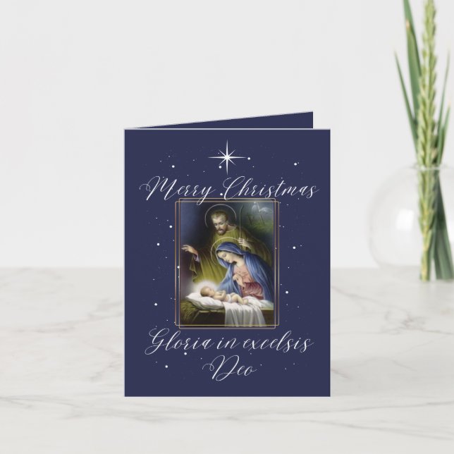 Tarjeta de Navidades de la Natividad Católica Trad (Anverso)