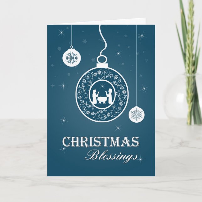 Tarjeta de Navidades de la Natividad Ornamenta Cri (Anverso)