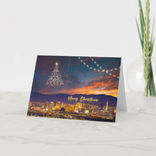 Tarjeta de navidades de la noche de Las Vegas