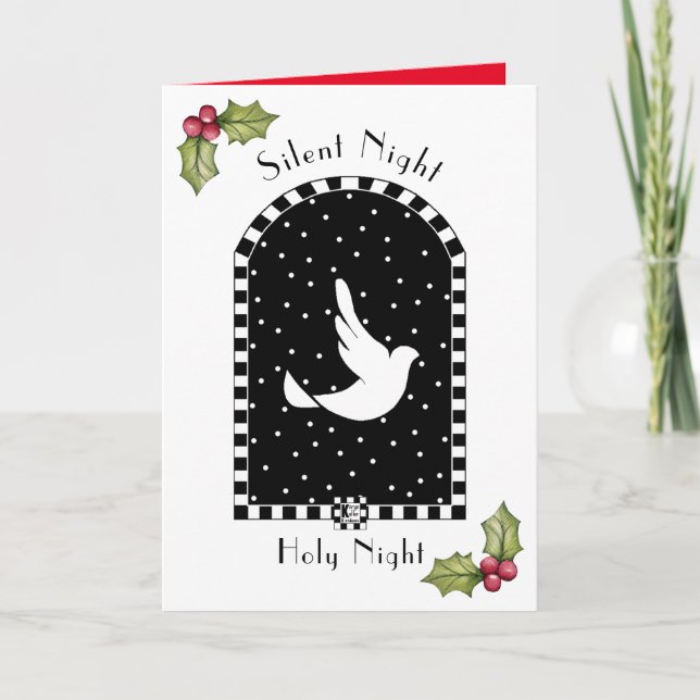 Tarjeta De Navidades De La Palabra En Snowowy Sky (Anverso)