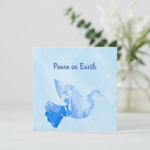 Tarjeta de Navidades de la paloma azul de la paz