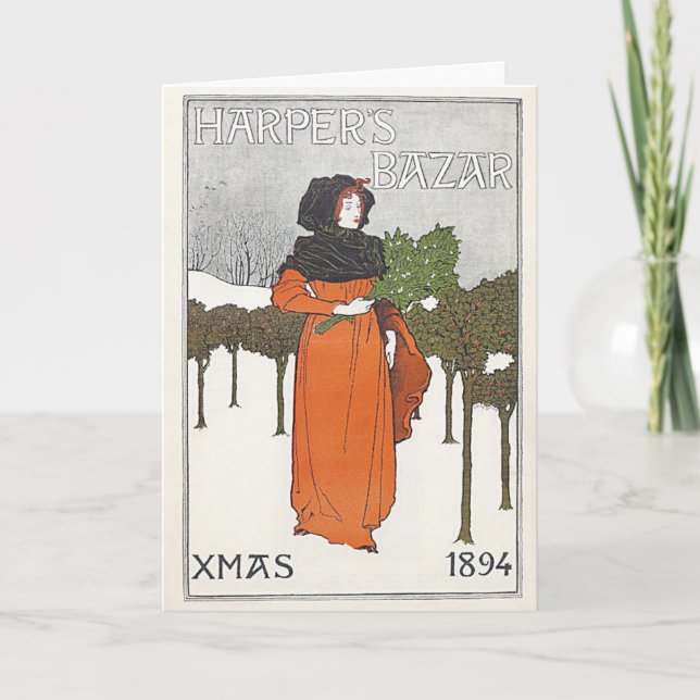 Tarjeta de Navidades de la revista Harpers 1894 (Anverso)