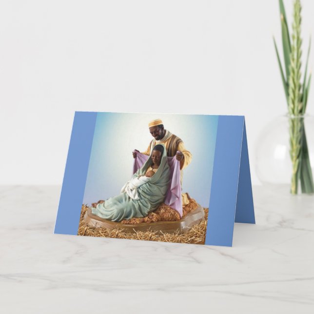 Tarjeta de Navidades de la Sagrada Familia Afroame (Anverso)