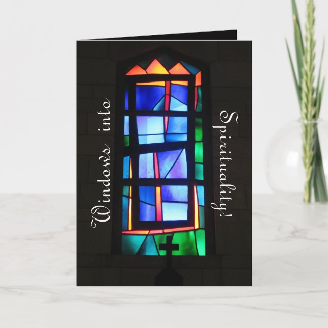 Tarjeta de Navidades de la ventana de cristal cont (Anverso)