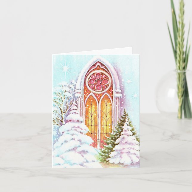 Tarjeta de Navidades de la ventana de la Iglesia d (Anverso)