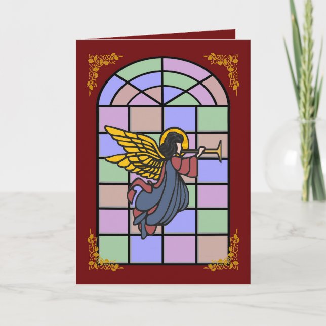 Tarjeta de Navidades de la ventana de vidrio de An (Anverso)