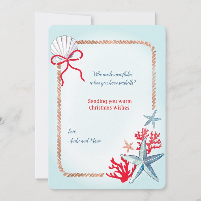 Tarjeta de Navidades de la Vida Marina (Anverso)