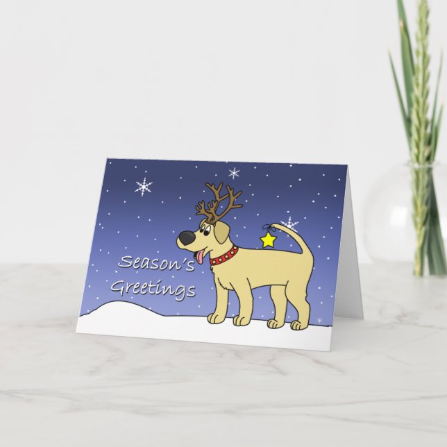 Tarjeta de Navidades de laboratorio amarillo para  (Anverso)