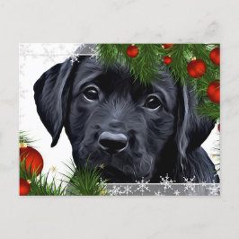 Tarjeta de Navidades de Laboratorio Negro - Perro 
