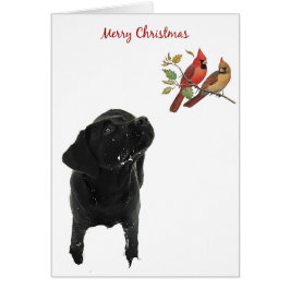 Tarjeta de Navidades de Labrador Negro