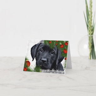 Tarjeta de Navidades de Labrador Negro
