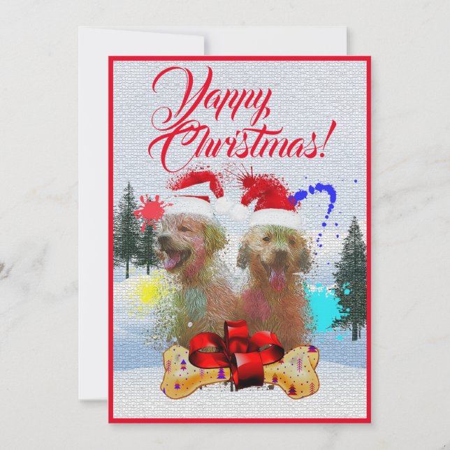 Tarjeta de Navidades de Labrador Yappy personaliza (Anverso)