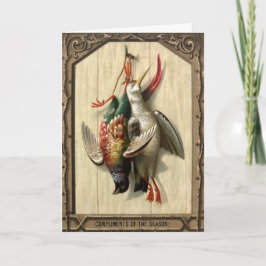 Tarjeta de Navidades de las aves muertas victorian