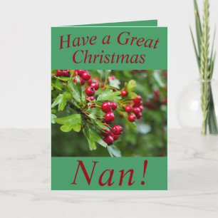 Tarjeta de Navidades de las Berries Rojas para Nan