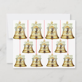 Tarjeta de Navidades de las campanas de plata y or