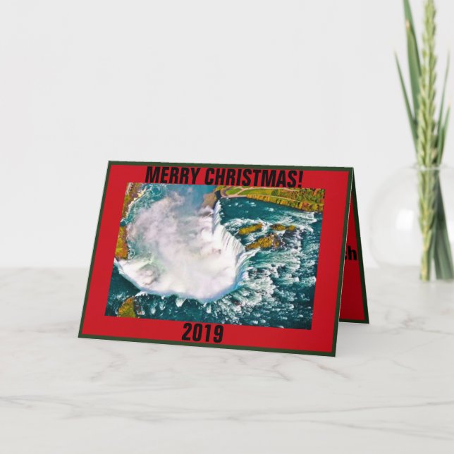 Tarjeta de Navidades de las Cataratas del Niágara (Anverso)